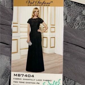 Val Stefani SILVER Lace Evening Gown